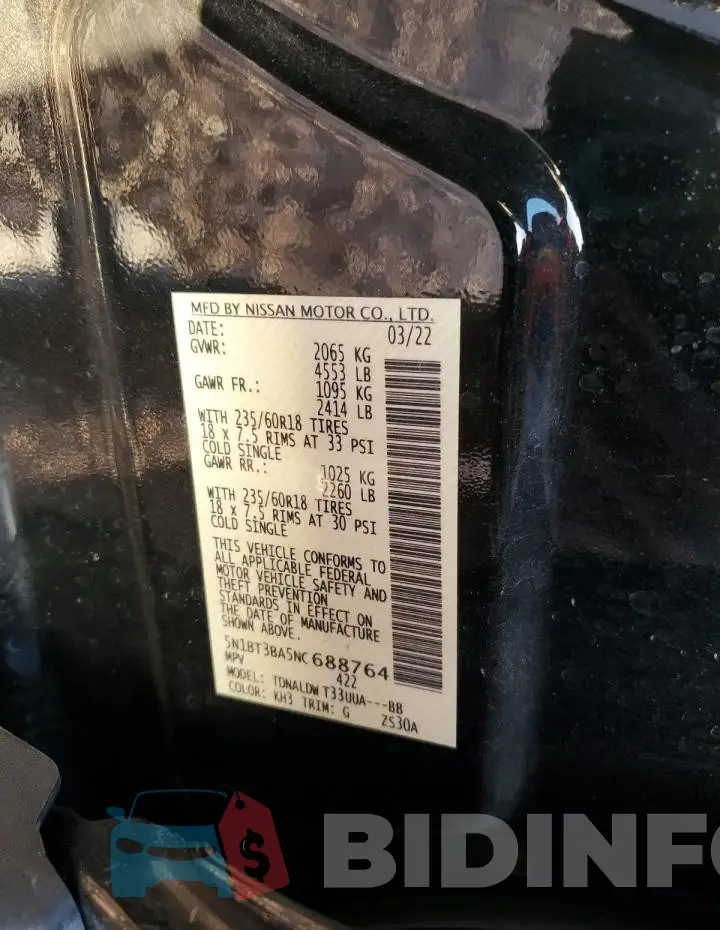 5N1BT3BA5NC688764 Photo# 14