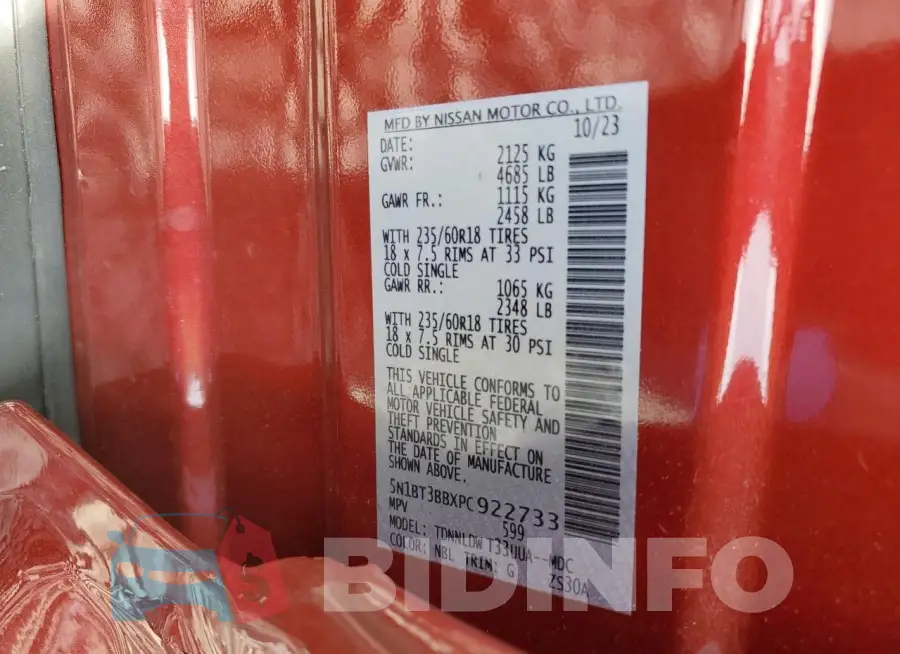 5N1BT3BBXPC922733 Photo# 13