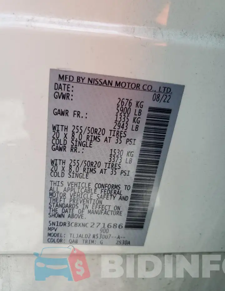 5N1DR3CBXNC271686 Photo# 14
