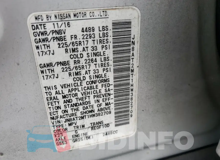 JN8AT2MT1HW382709 Photo# 13