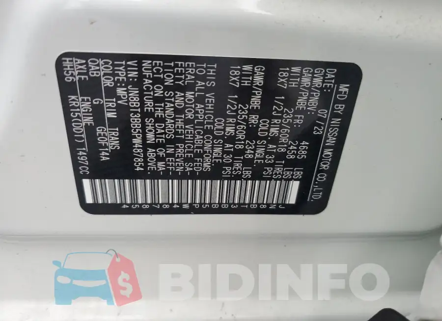 JN8BT3BB5PW487854 Photo# 14