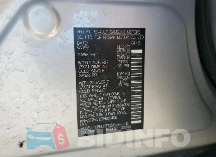 KNMAT2MV2GP689456 Photo# 13