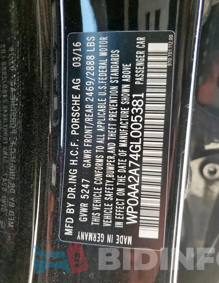 WP0AA2A74GL005381 Photo# 12