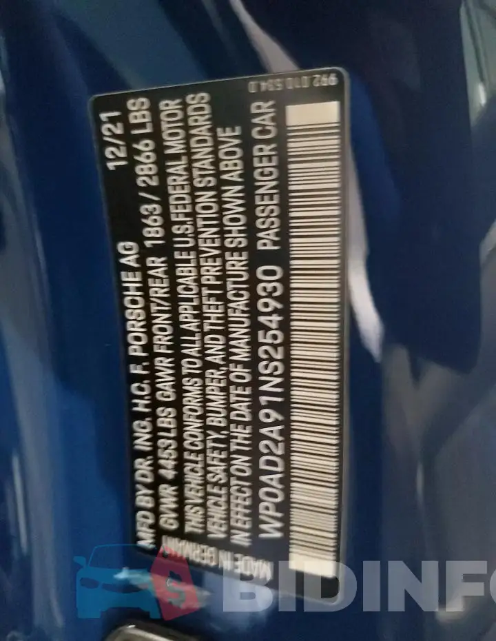 WP0AD2A91NS254930 Photo# 13