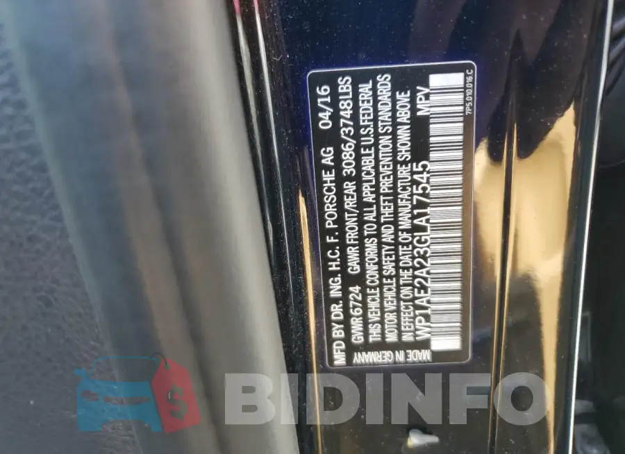 WP1AE2A23GLA17545 Photo# 13