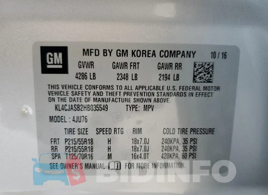 KL4CJASB2HB035549 Photo# 12