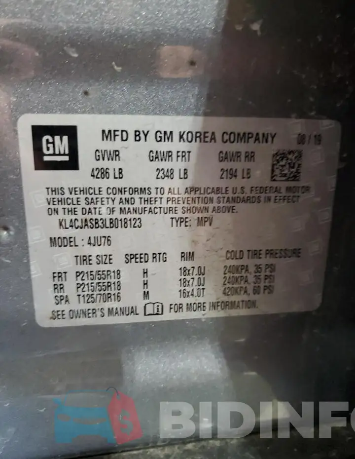 KL4CJASB3LB018123 Photo# 13