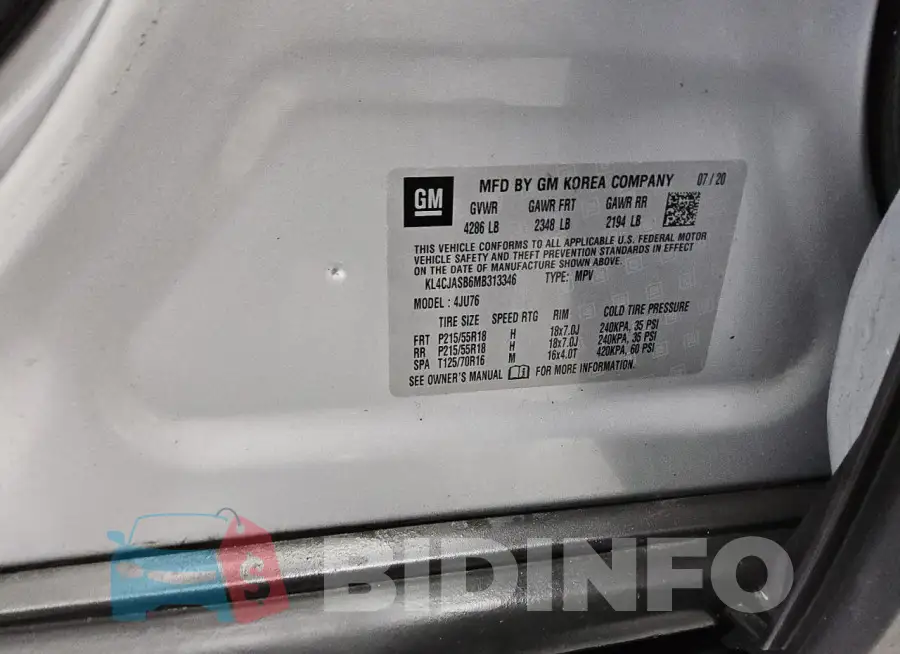 KL4CJASB6MB313346 Photo# 12
