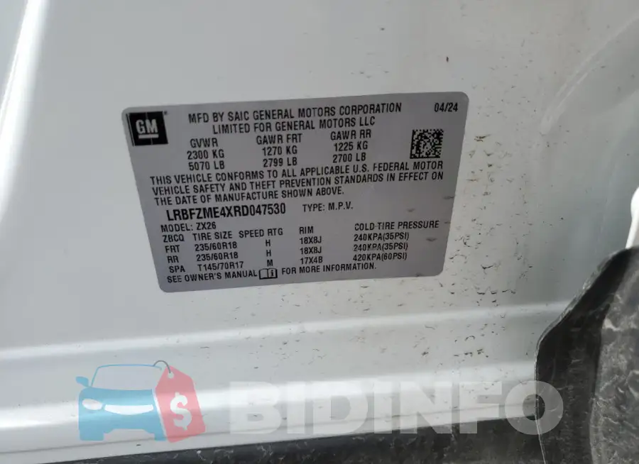 LRBFZME4XRD047530 Photo# 13