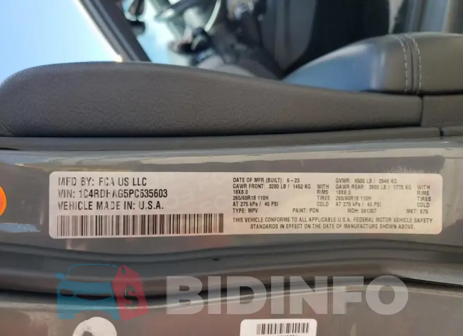 1C4RDHAG5PC635603 Photo# 13