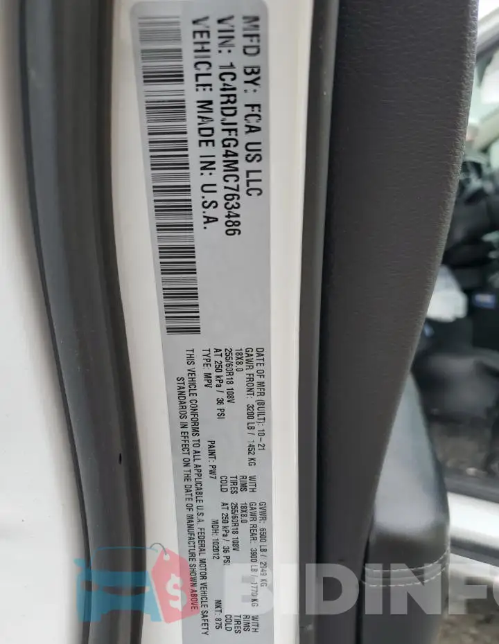 1C4RDJFG4MC763486 Photo# 14