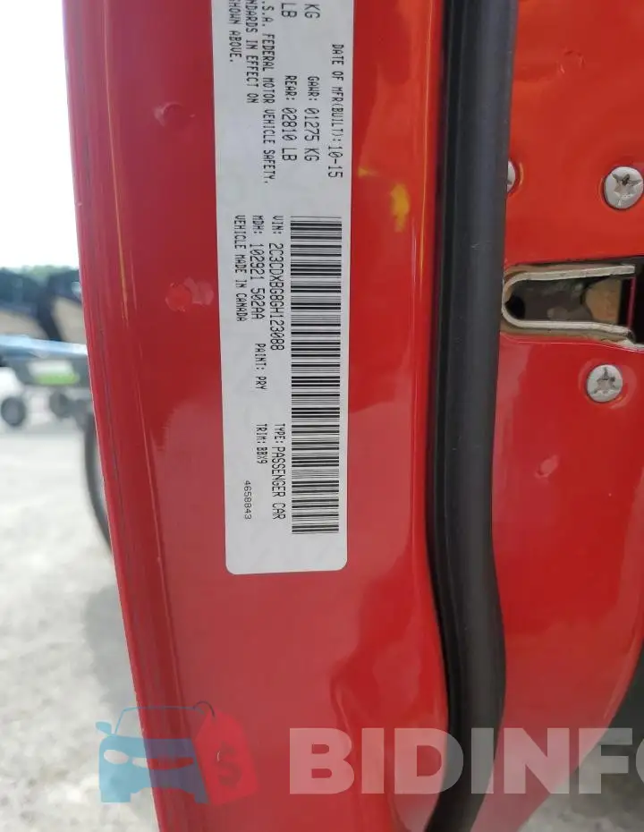 2C3CDXBG8GH123088 Photo# 12