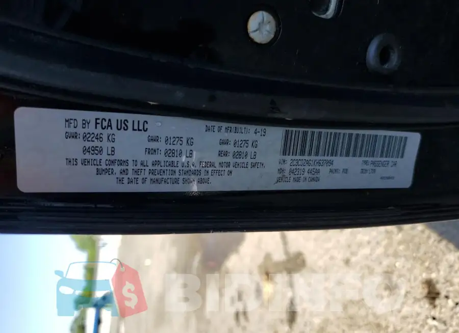 2C3CDZAG1KH637094 Photo# 12