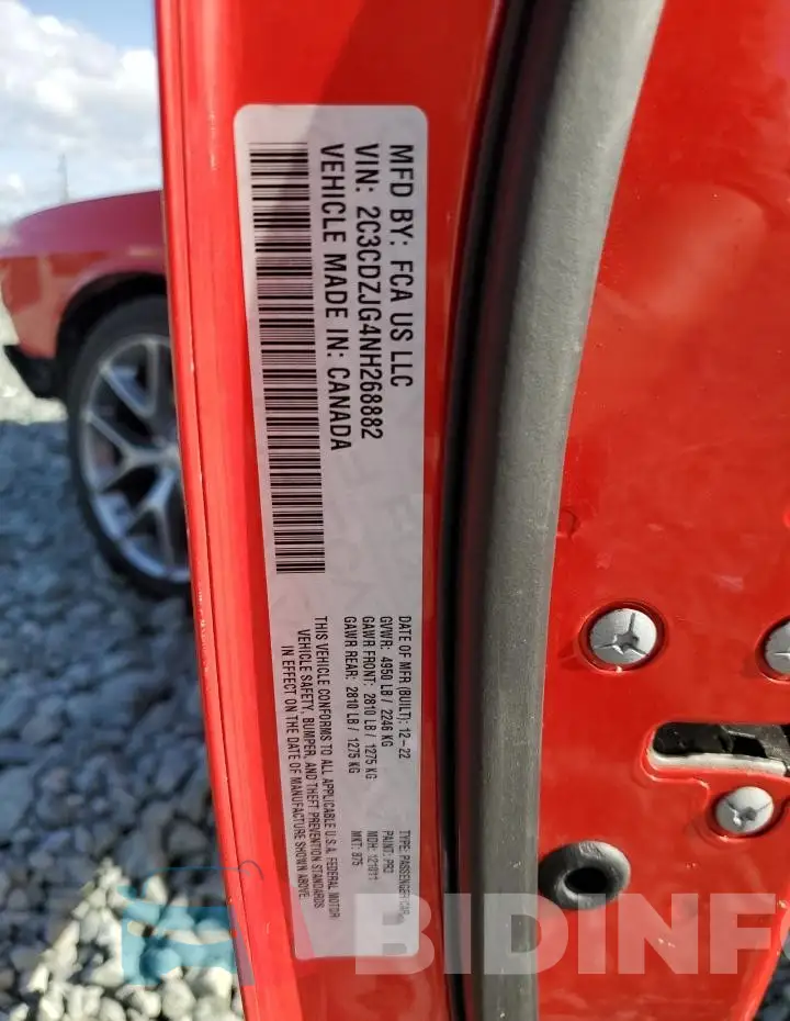 2C3CDZJG4NH268882 Photo# 12