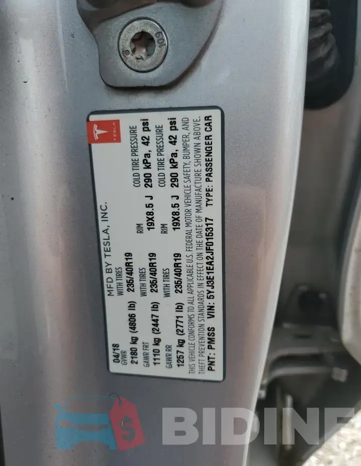 5YJ3E1EA2JF015317 Photo# 12