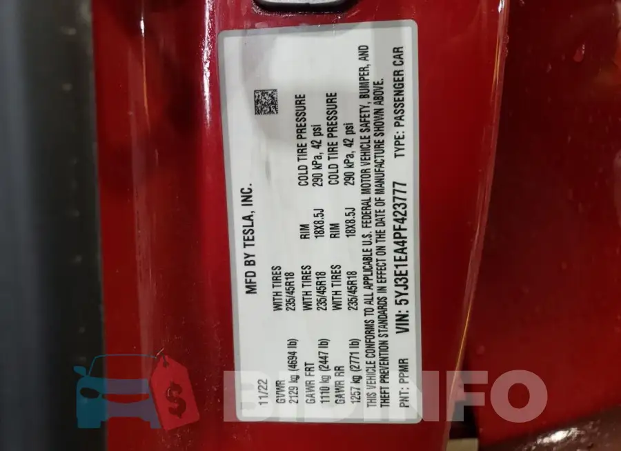 5YJ3E1EA4PF423777 Photo# 12