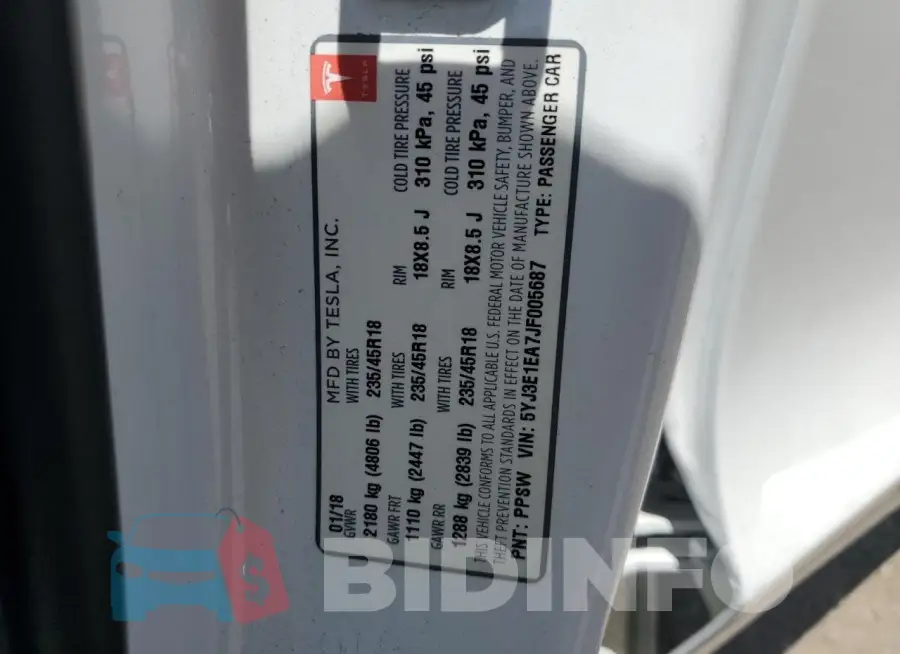 5YJ3E1EA7JF005687 Photo# 12
