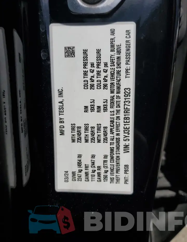 5YJ3E1EB1RF731923 Photo# 12