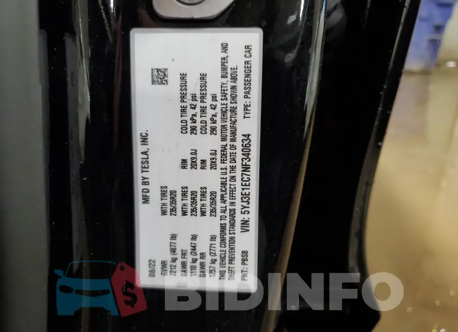 5YJ3E1EC7NF340634 Photo# 13