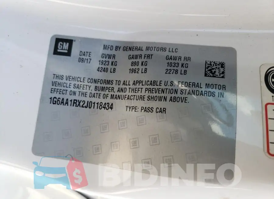 1G6AA1RX2J0118434 Photo# 12