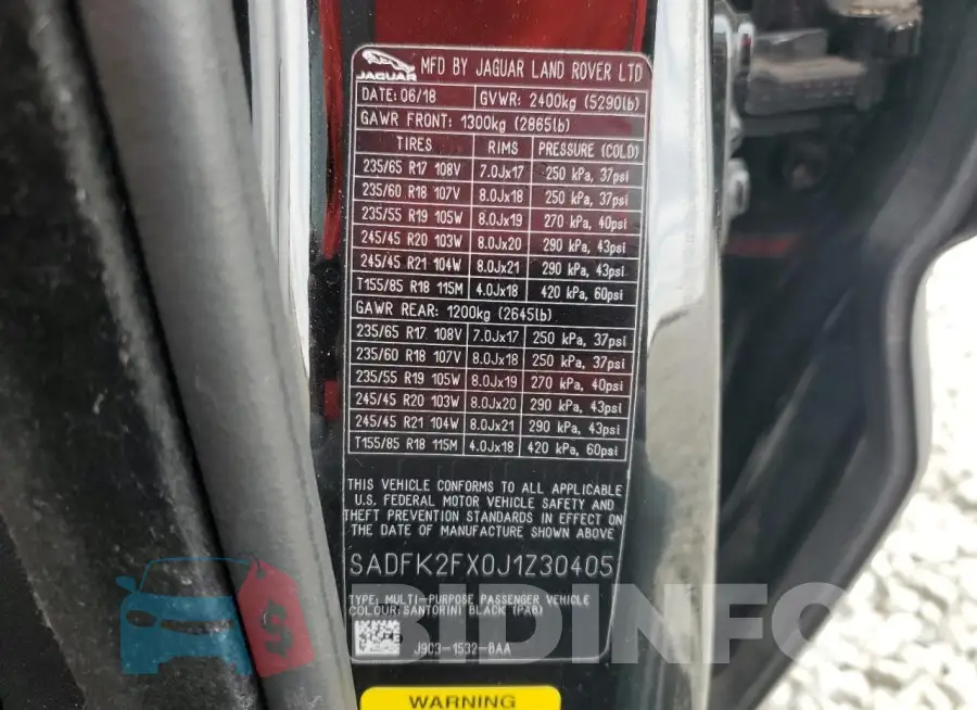 SADFK2FX0J1Z30405 Photo# 12
