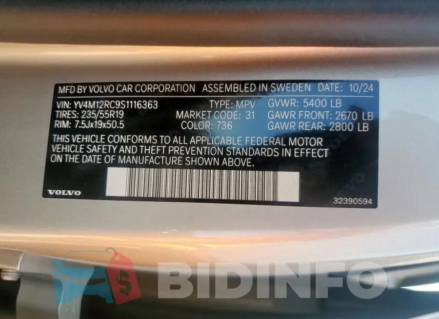 YV4M12RC9S1116363 Photo# 14