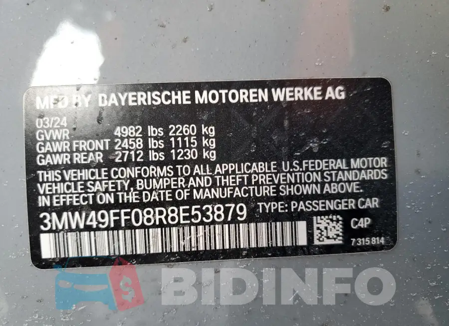 3MW49FF08R8E53879 Photo# 12