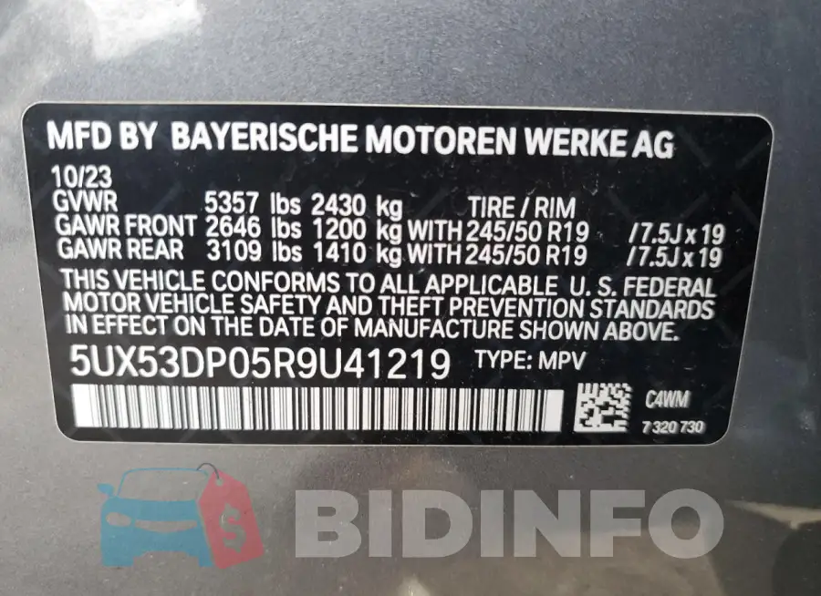 5UX53DP05R9U41219 Photo# 13