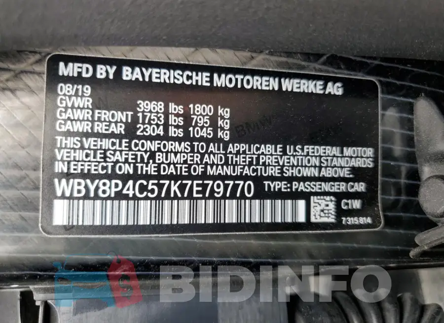 WBY8P4C57K7E79770 Photo# 13
