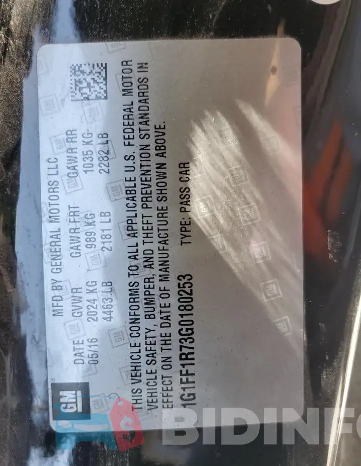 1G1FF1R73G0180253 Photo# 12