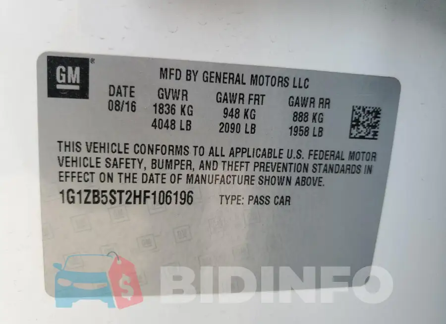 1G1ZB5ST2HF106196 Photo# 12