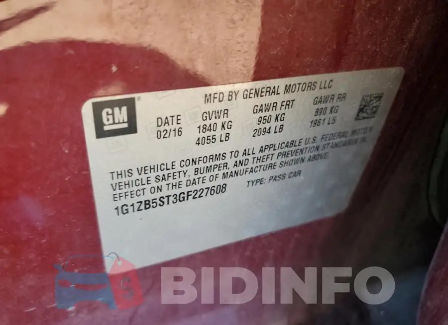 1G1ZB5ST3GF227608 Photo# 12