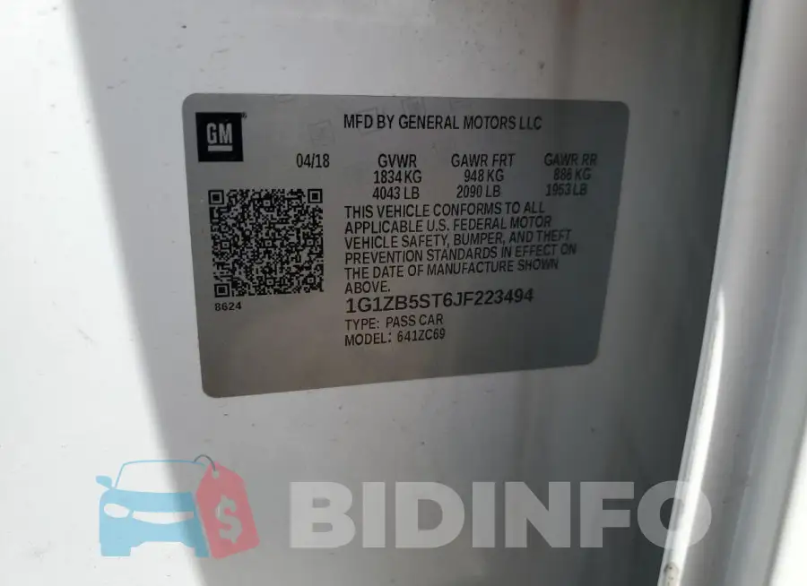 1G1ZB5ST6JF223494 Photo# 12