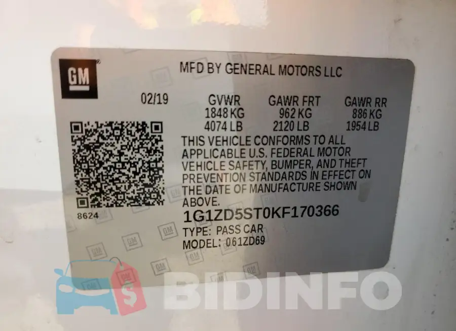 1G1ZD5ST0KF170366 Photo# 12