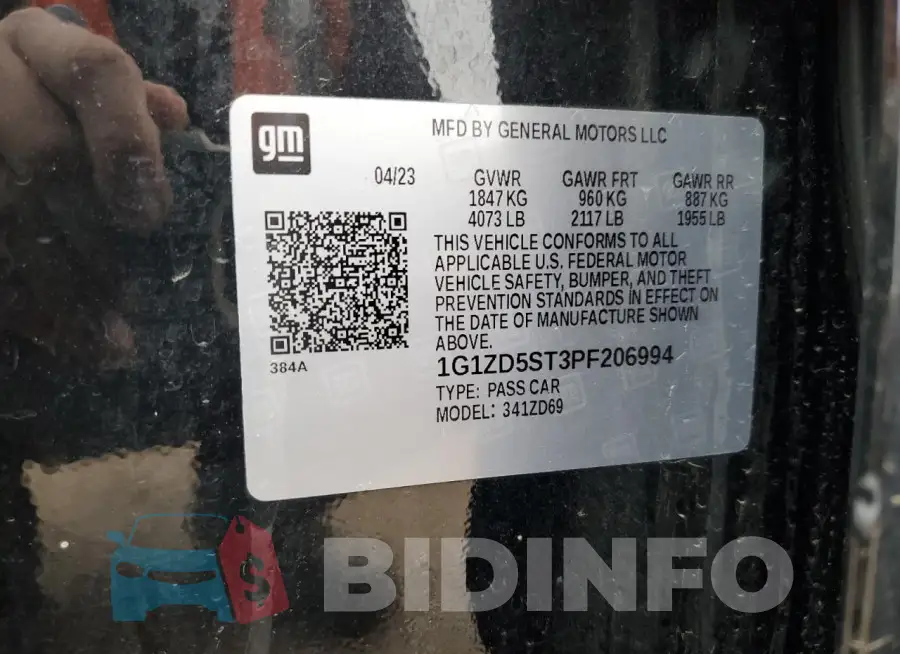 1G1ZD5ST3PF206994 Photo# 12