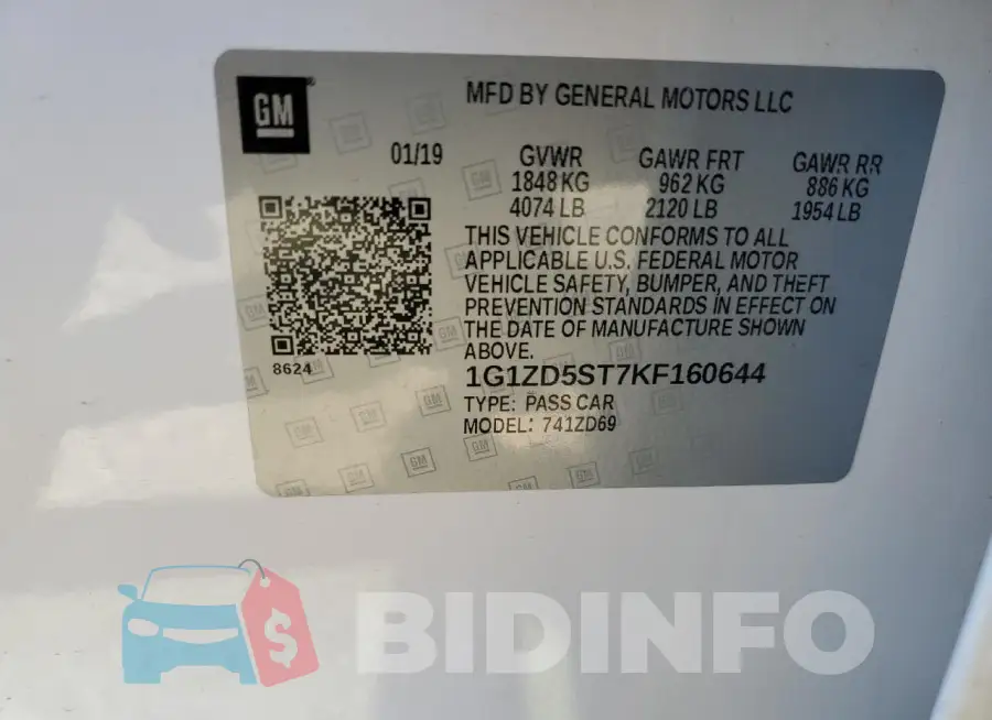 1G1ZD5ST7KF160644 Photo# 13