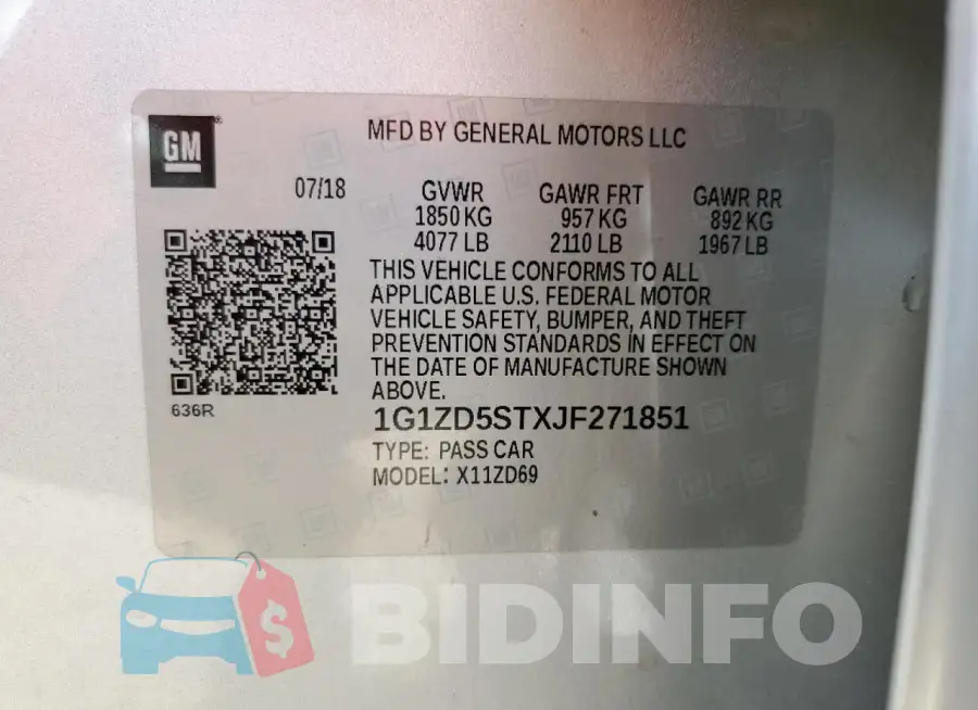 1G1ZD5STXJF271851 Photo# 12