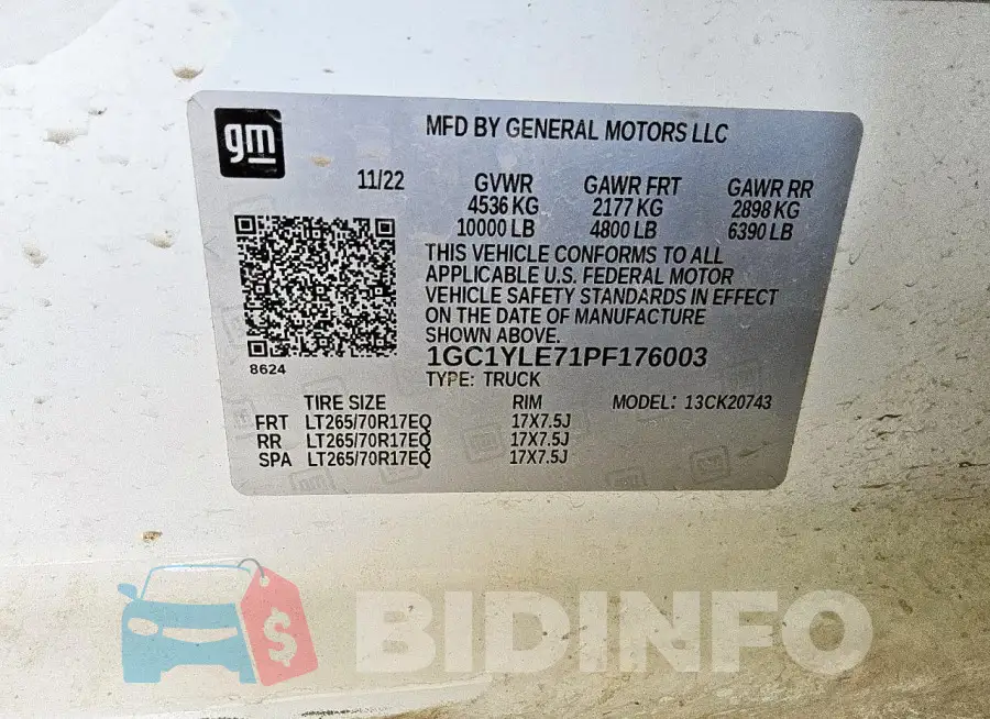 1GC1YLE71PF176003 Photo# 12
