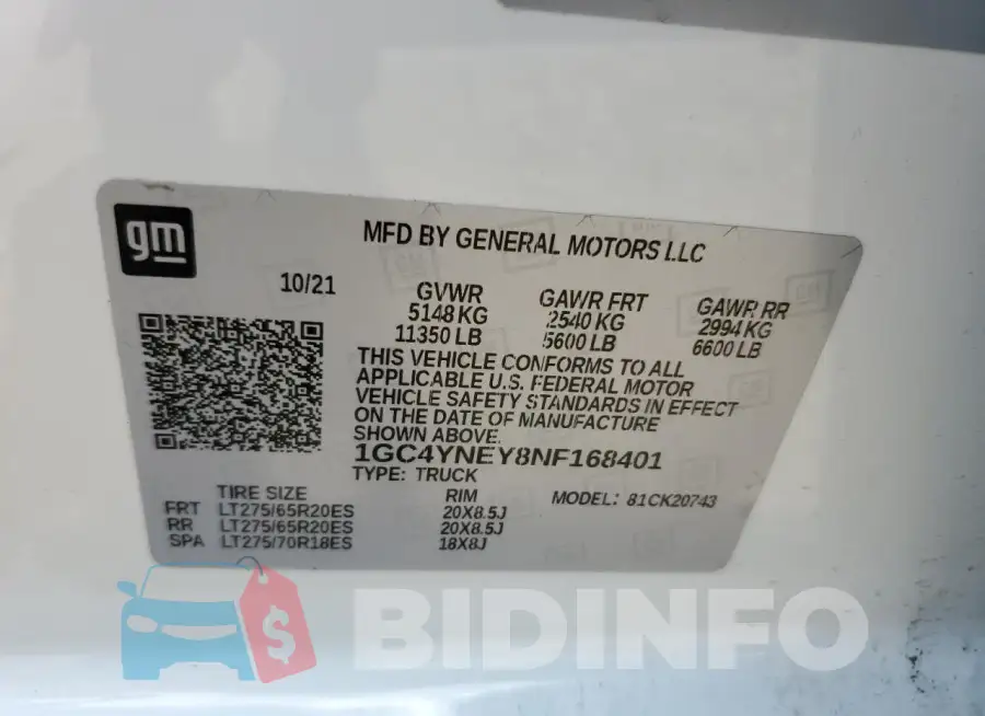 1GC4YNEY8NF168401 Photo# 12