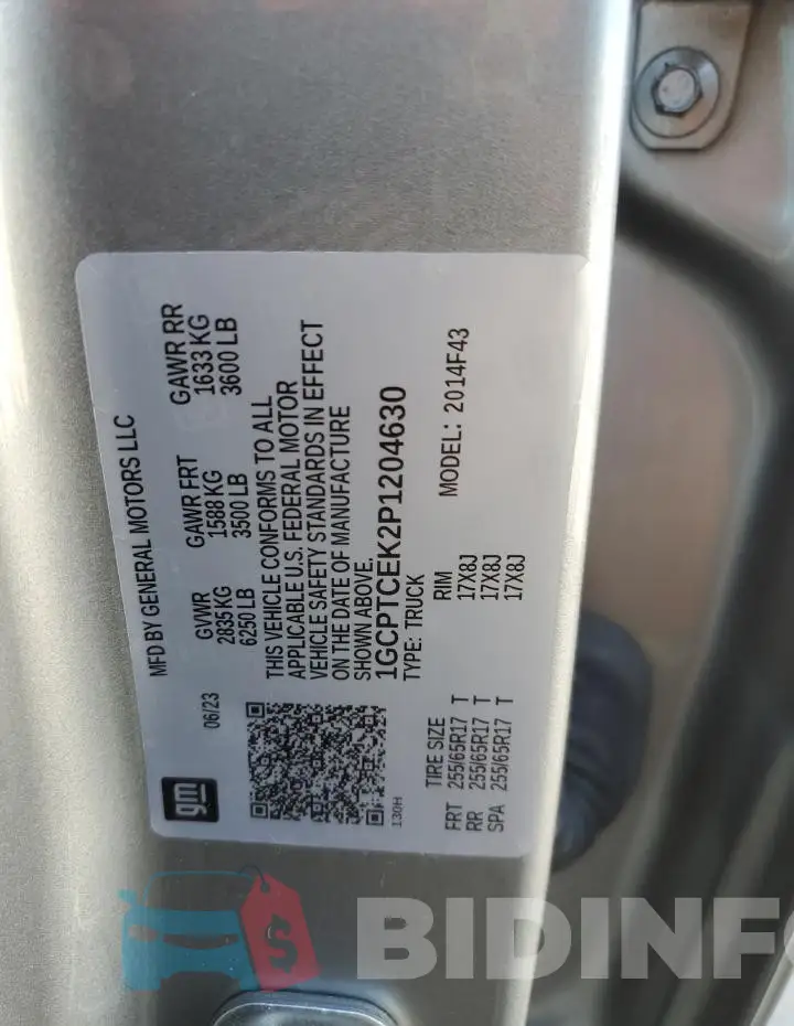 1GCPTCEK2P1204630 Photo# 12