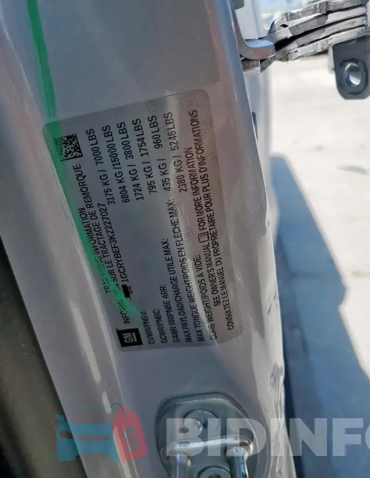 1GCRYBEF3KZ227027 Photo# 13
