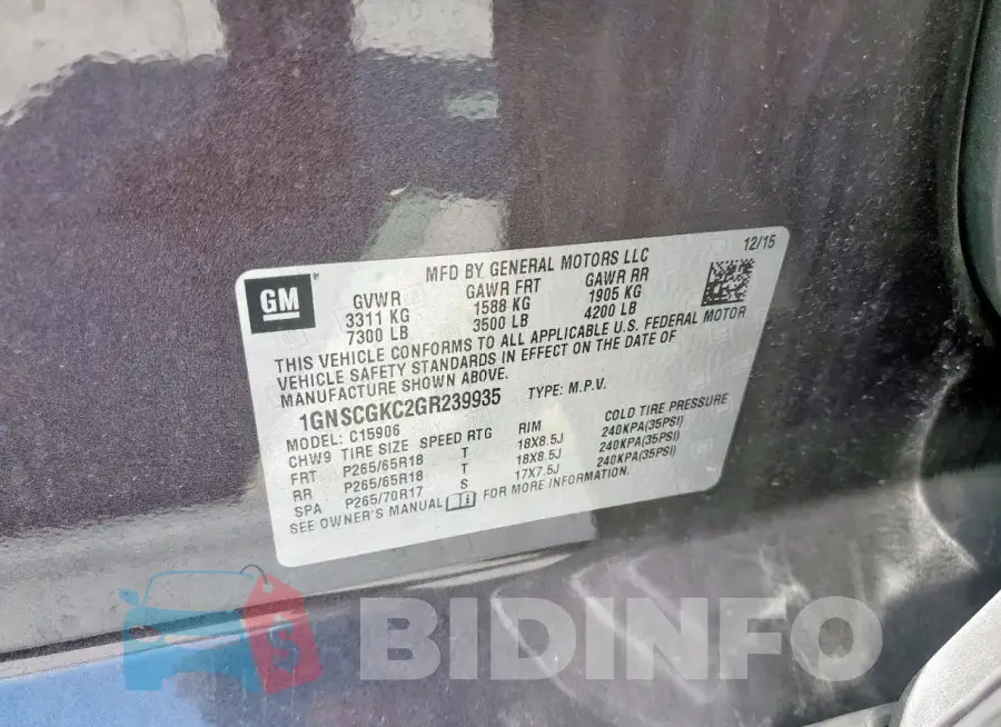 1GNSCGKC2GR239935 Photo# 12
