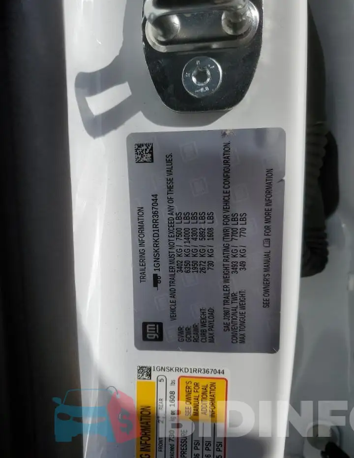 1GNSKRKD1RR367044 Photo# 12