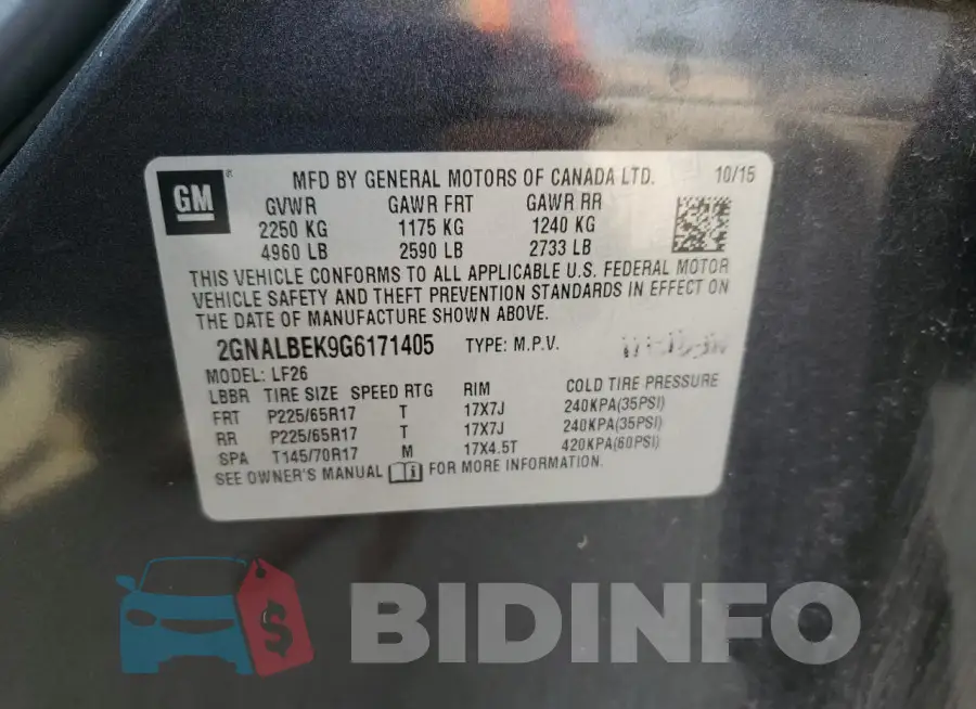 2GNALBEK9G6171405 Photo# 12