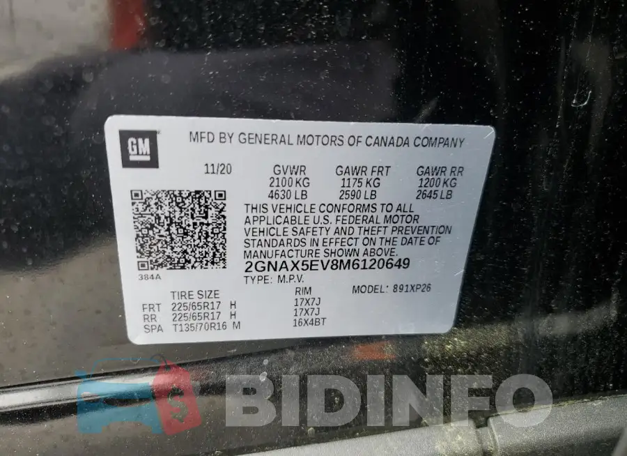 2GNAX5EV8M6120649 Photo# 13