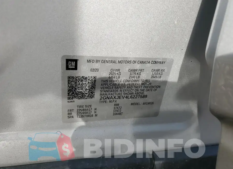 2GNAXJEV4L6227589 Photo# 12