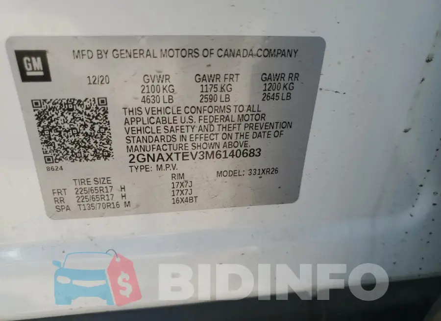 2GNAXTEV3M6140683 Photo# 12