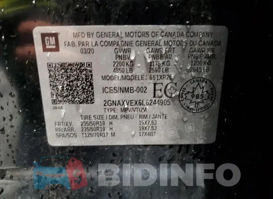 2GNAXVEX6L6244905 Photo# 13