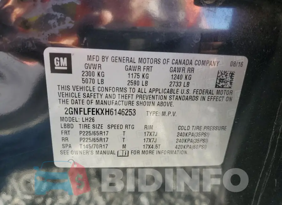 2GNFLFEKXH6146253 Photo# 13