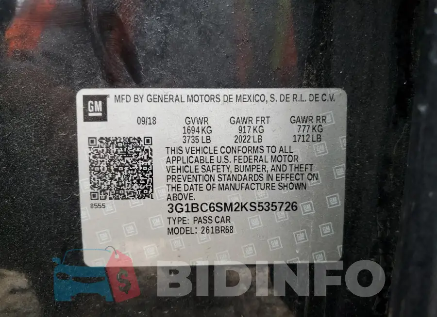 3G1BC6SM2KS535726 Photo# 12